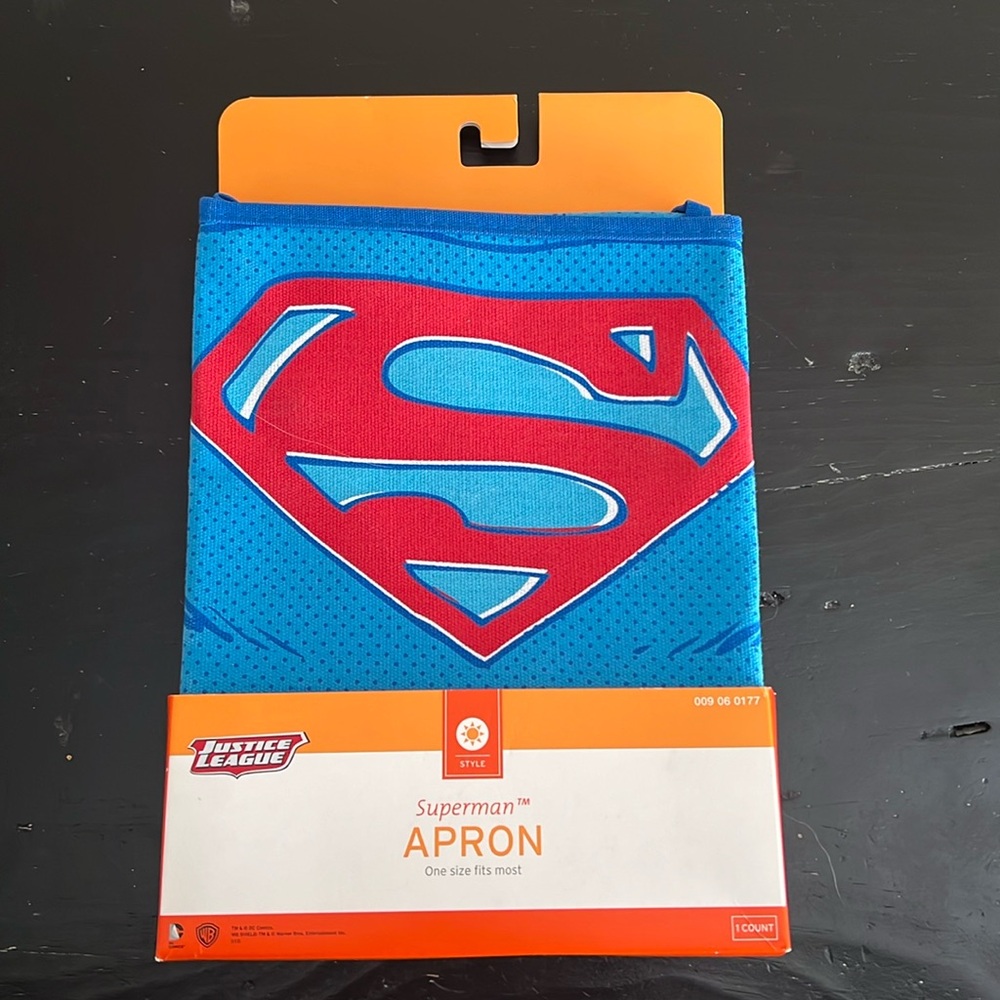 NWT DC Comics Superman Logo Adult Unisex OS BBQ Grilling Cooking Apron